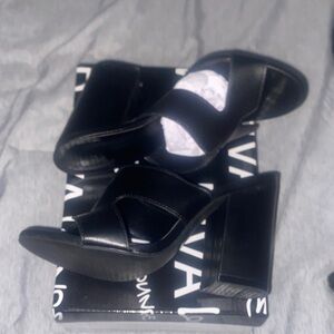 Wild Diva Lounge Black Heeled Sandals